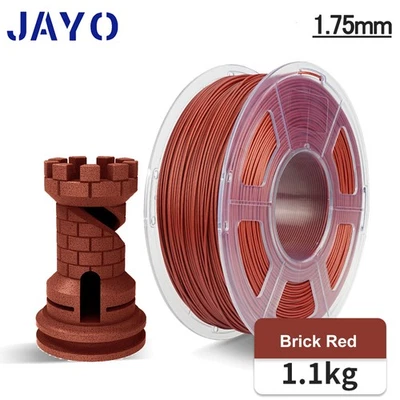 JAYO 1,1KG PLA Filamento Mármol 600mm/s Alta Velocidad 1,75mm Ladrillo Rojo