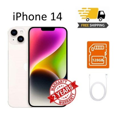 NUE Apple iPhone 14 - 128GB - Starlight (Ohne Simlock) (Dual-SIM)  Versiegelte