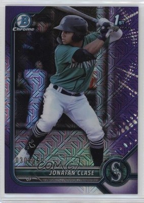 2022 Bowman Chrome Prospects Mega Box Purple Mojo Refractor Jonatan Clase 02wb