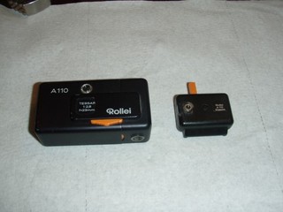 vintage ROLLEI Germany A110 tessar 2.8 23mm Subminiature spy Film CAMERA w/Flash