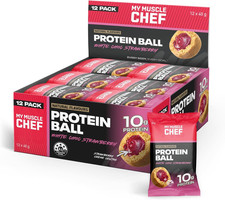 My Muscle Chef White Choc Strawberry Protein Ball 12 X 40G
