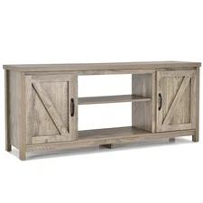 TV Stand Media Console Center 59"w/ Storage Cabinet for 65" TV Natural
