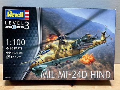 Revell Mil Mi-24D Hind 1:100 Helicopter Model Kit Level 3 New Sealed