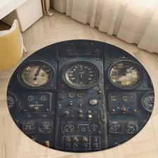 Large Vintage Aviation Cockpit Mat - WWIIModern Aircraft Instrument Panel Design