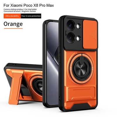 For Xiaomi Poco X8 Pro Max Hybrid Armor Slide Cover Camera Case KickStand Holder