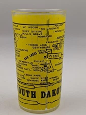 Vintage 1970’s South Dakota Hazel Atlas Drinking Glass Tumbler Travel Souvenir