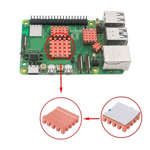 Copper Heatsinks Self-Adhesive Heat Sink Radiators with Thermal Tape Plate - Afbeelding 2 van 8
