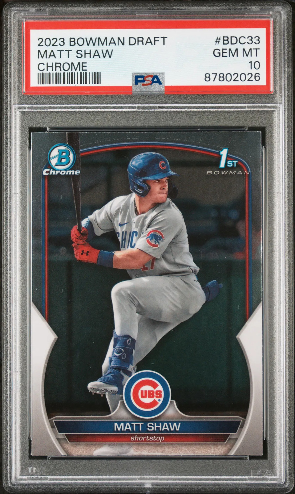 2023 Bowman Draft Matt Shaw #BDC33 Chrome PSA 10