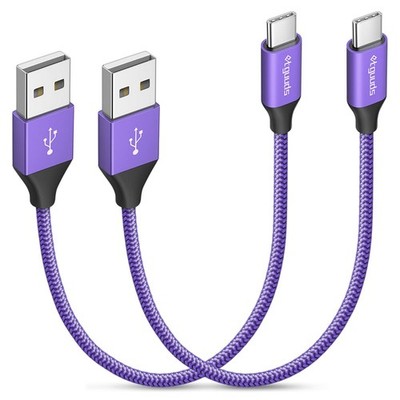 etguuds USB to USB C Cable 1ft, 2-Pack USB A to Type C Charger Cord Fast Char...