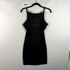 Urban Girl Mini Bodycon Dress Women Medium Black Butterfly Embroidered Cocktails