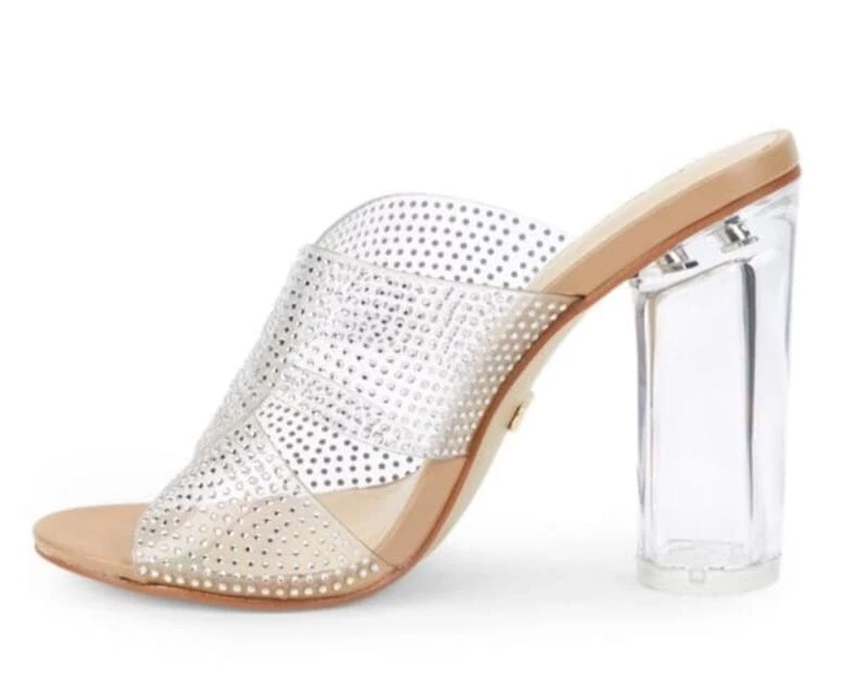 Sandalia Bebe Mujer Bria Tacones Bloque Estrás Acrílico Talla 9 Foto 4 de 4