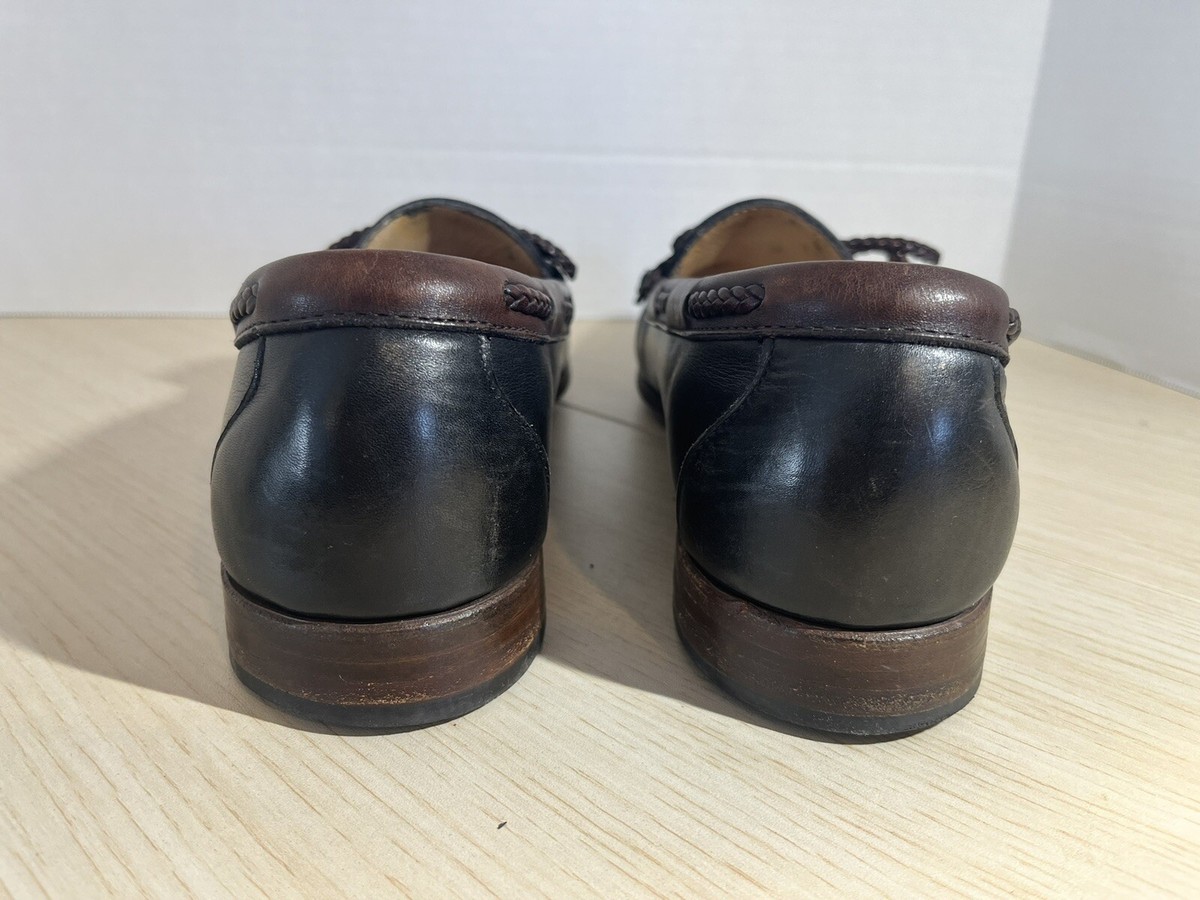 VTG Allen Edmonds Men Black Brown Leather Woodstock Loafers Sz 11 E Quiet Luxury Allen Edmonds Woodstock | eBay main image 3