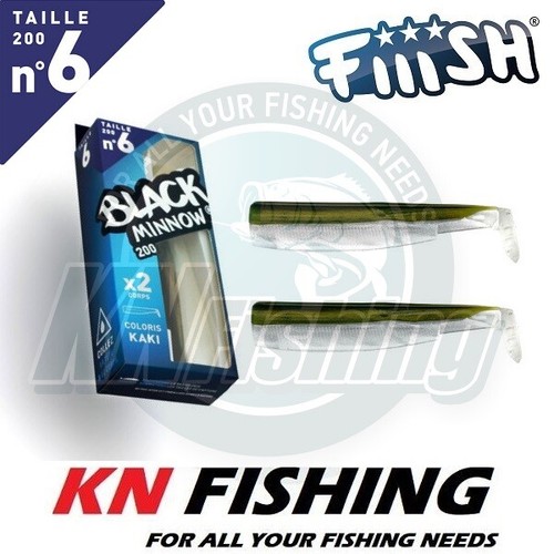 FIIISH BLACK MINNOW No.6 200mm Silicon Lures Spinning Jigging Boat 30-240gr - Picture 20 of 31