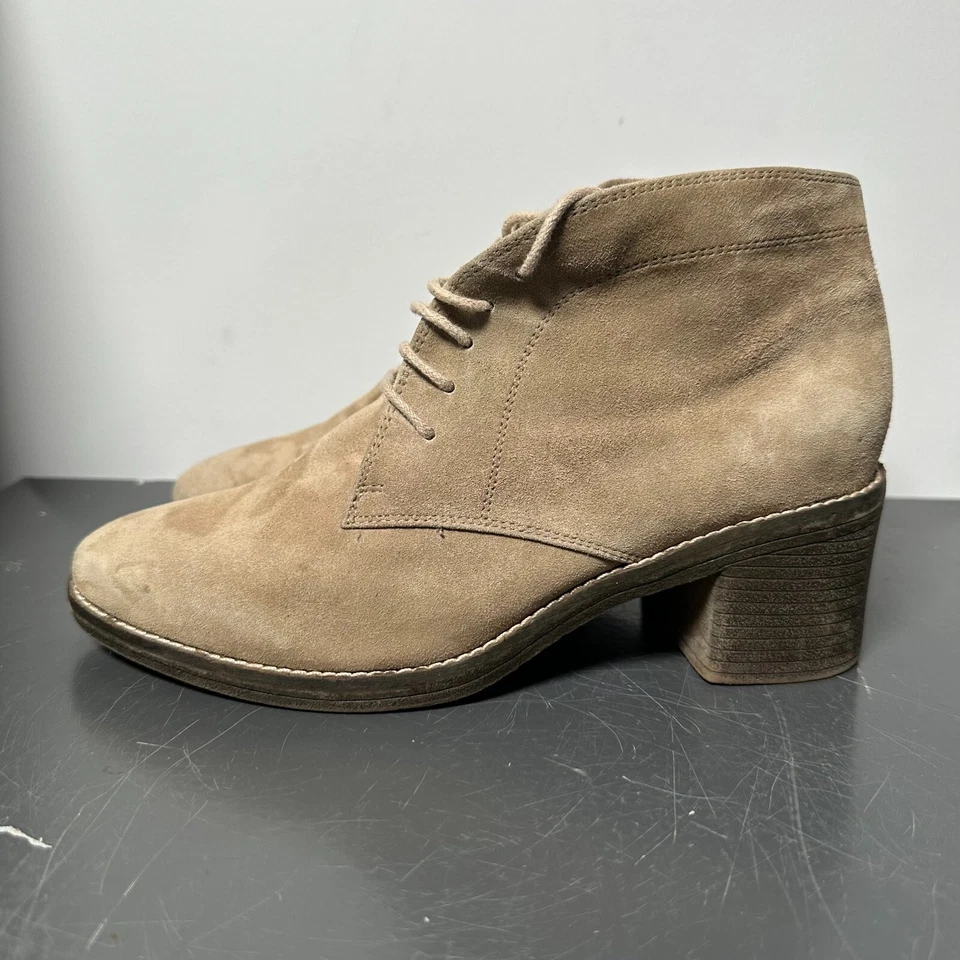 Django & Juliette Boots Womens Size 37 Brown Suede Lace Up Block Heel Designer - image 2 of 4