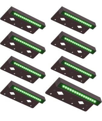Ckwpy 7 Inch Retaining Wall Lights- 8-Pack 4W LED Hardscape Paver Lights - Green