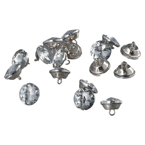 100Pcs 20mm Rhinestone Crystal Upholstery Buttons Clear Tufting Buttons Sewing