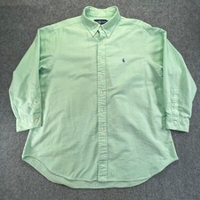 Vtg Ralph Lauren Shirt Mens 17.5 32/33 Green Long Sleeve Button Down Oxford