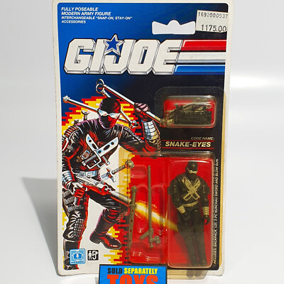 Vtg GI Joe SNAKE EYES UK Euro international MOC sealed RARE