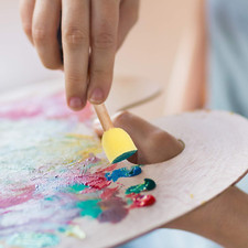 40 Pieces round Sponge Foam Brush Set Paint Sponge Daubers with Wooden Handle...