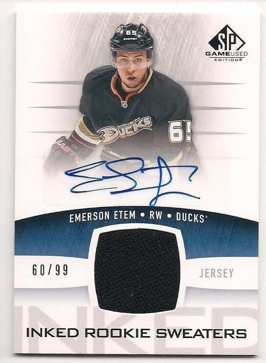 Emerson Etem 13-14 UD SPGU Inked Rookie Sweaters Jersey & Autograph /99