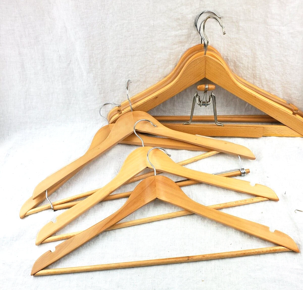 Wooden Clothes Hangers Coat Pant Garments Suit Trouser Bulk Rack