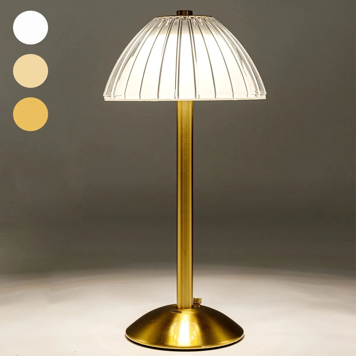 Cordless Lamps for Home, Silver 12'' Tall LED Brass Portable Battery  Operated La