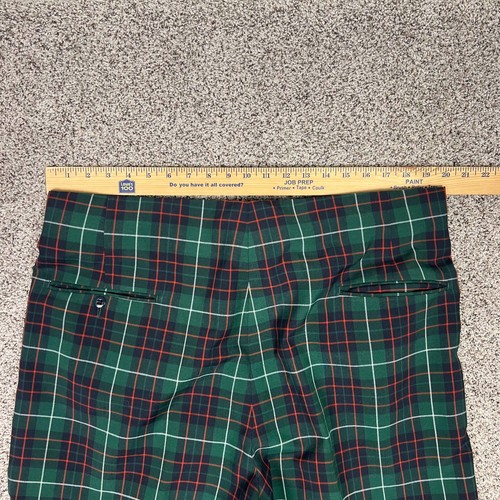 The T Barry Co Knicker Co Pleated Golf Trousers Mens 40 Green Red Plaid Vintage - Picture 10 of 12
