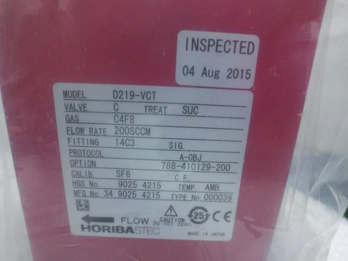 HoribaSTEC D219-VCT MFC,C4F8 200sccm,Lam Research 788-410129-200,Unused,Jp+9508 - Picture 4 of 7
