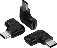USB C Right Angle Adapter,90 Degree USB C to USB Type-C Male to Female Adapter 