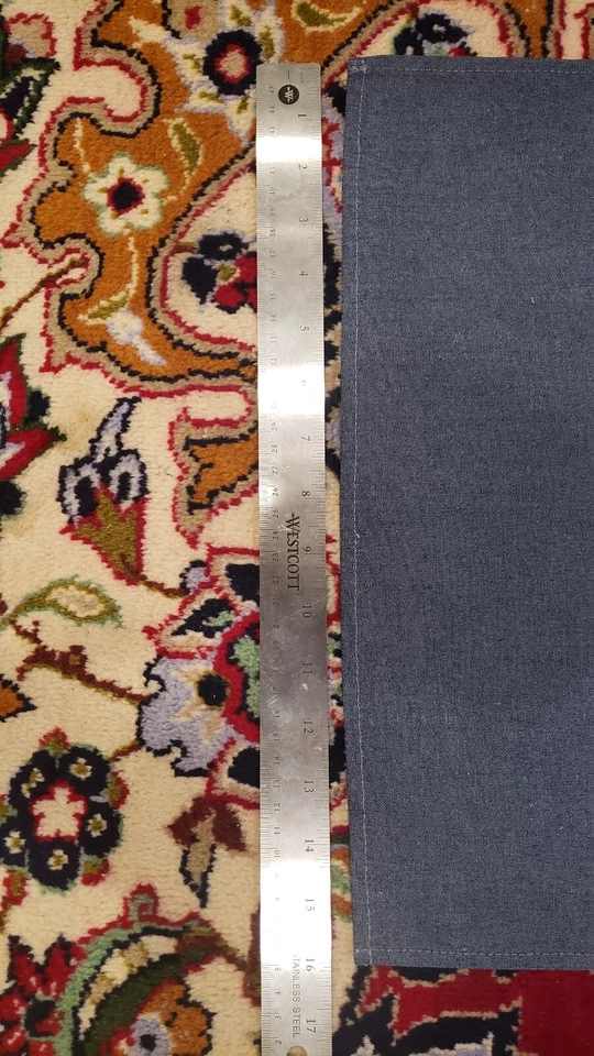 2 Gray Cloth Napkins or Placemats Restaurant Style Size20x16 Navy Serge Trim - Image 4 of 4