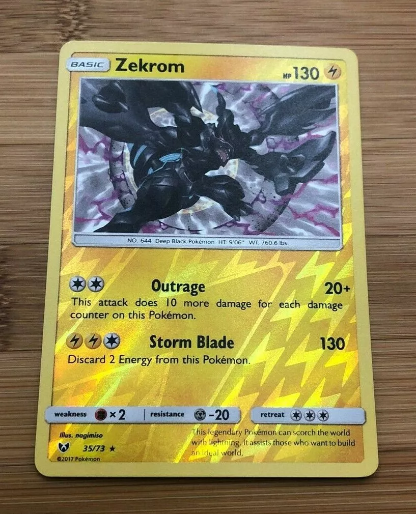 Pokémon Zekrom Basic Holo Card 35/73 2017