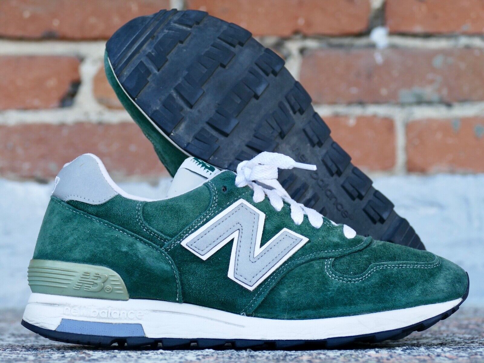 Carrera Maldito Preescolar New Balance 1400 7.5 D Mountain Green - J. Crew Made in USA grey white  M1400MG | eBay