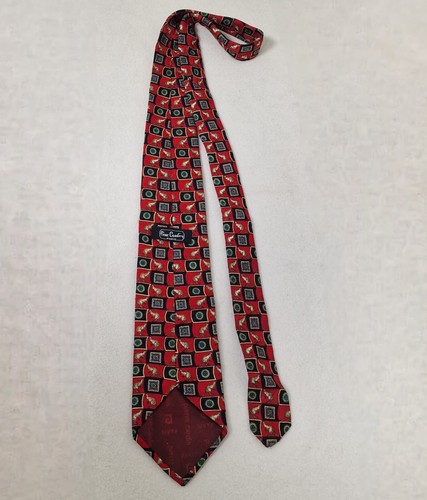 Rare Vintage Pierre Cardin Tie – Red Kangaroo Animal Print 1990s Paris Designer - Picture 7 of 11