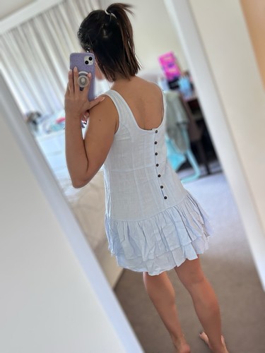 SUNNY GIRL Blue Summer Dress 8 EUC - Picture 2 of 5