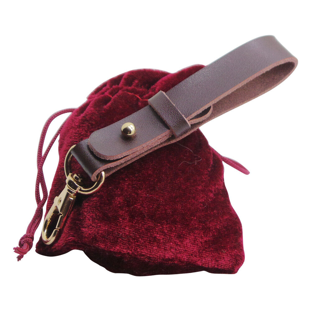 GOLD Pocket Watch Belt Loop Fob Safe Strap Quality Genuine Leather Holder Keys 