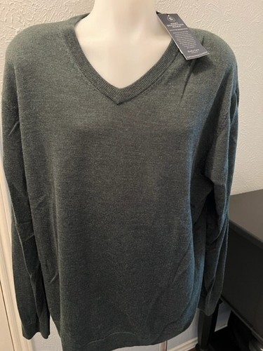 NEU XLT XT XLTALL HART SCHAFFNER MARX 100 % Merinowolle V-Ausschnitt Pullover GRÜN $ 100 - Bild 1 von 3