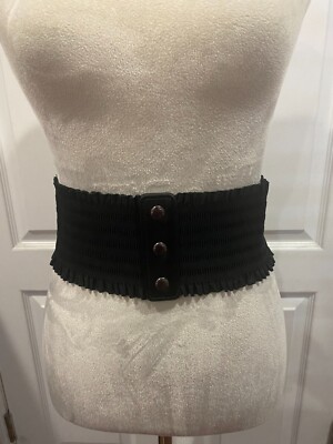 Women Wide Stretch Black Belt Sz 4x36inches (2XL)