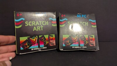 2 PACKS - 4x4 Scratch Art Cards - 50pack Each