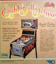 Eight Ball Deluxe Pinball FLYER Limited Edition Original Art Promo Retro 1981
