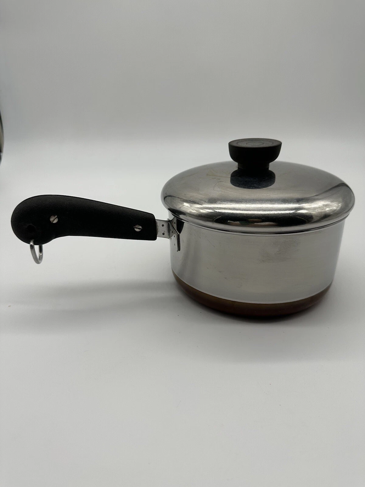 Revere Ware 6” Copper Clad Stainless Steel 1 Qt Saucepan 2363973 with Lid Ex