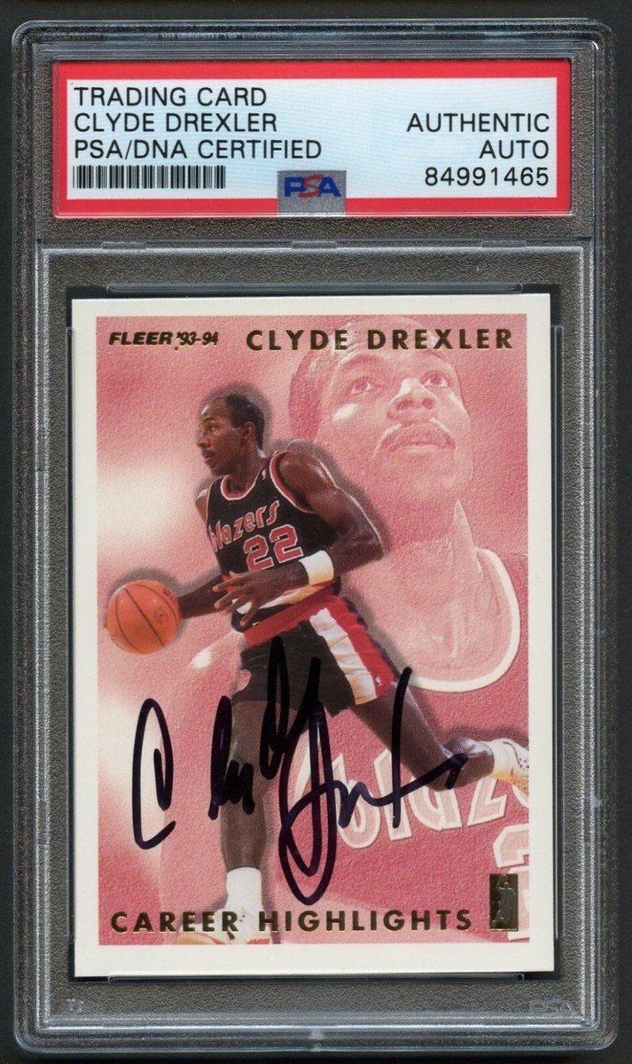 Clyde Drexler signed autograph 1993 Fleer Career Highlights