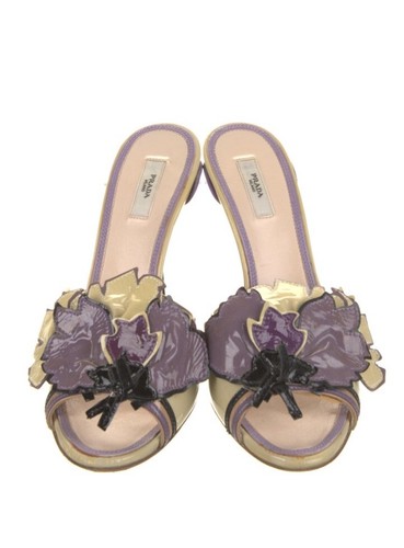 Authentic Prada Flower Petal Heels Slides Size 35.5 5 1/2 - Picture 3 of 5