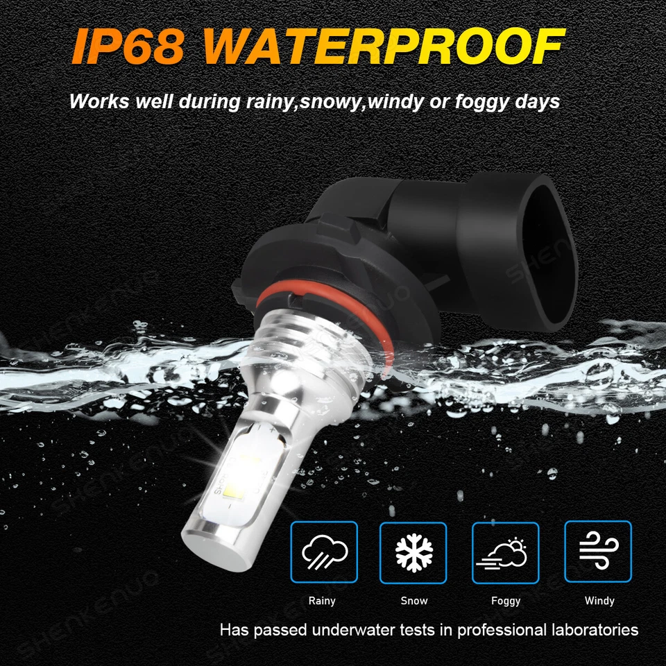 9006 (HB4) LED Fog Light Bulb White for Toyota Landcruiser Prado 2004-2009 Foto 3 de 4