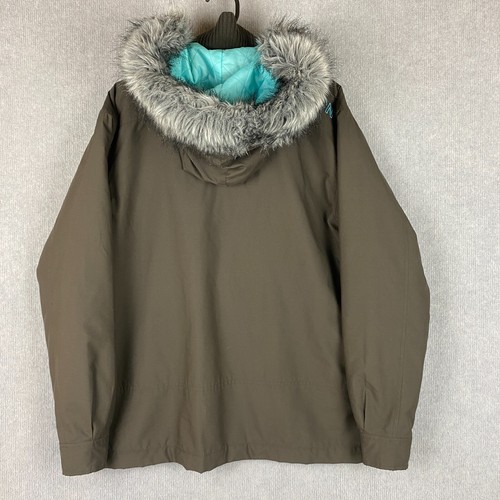 Billabong Jacket Womens 12 Brown Hoodie Fur Trim Quilted Insulated Warm Outdoors - Picture 6 of 10