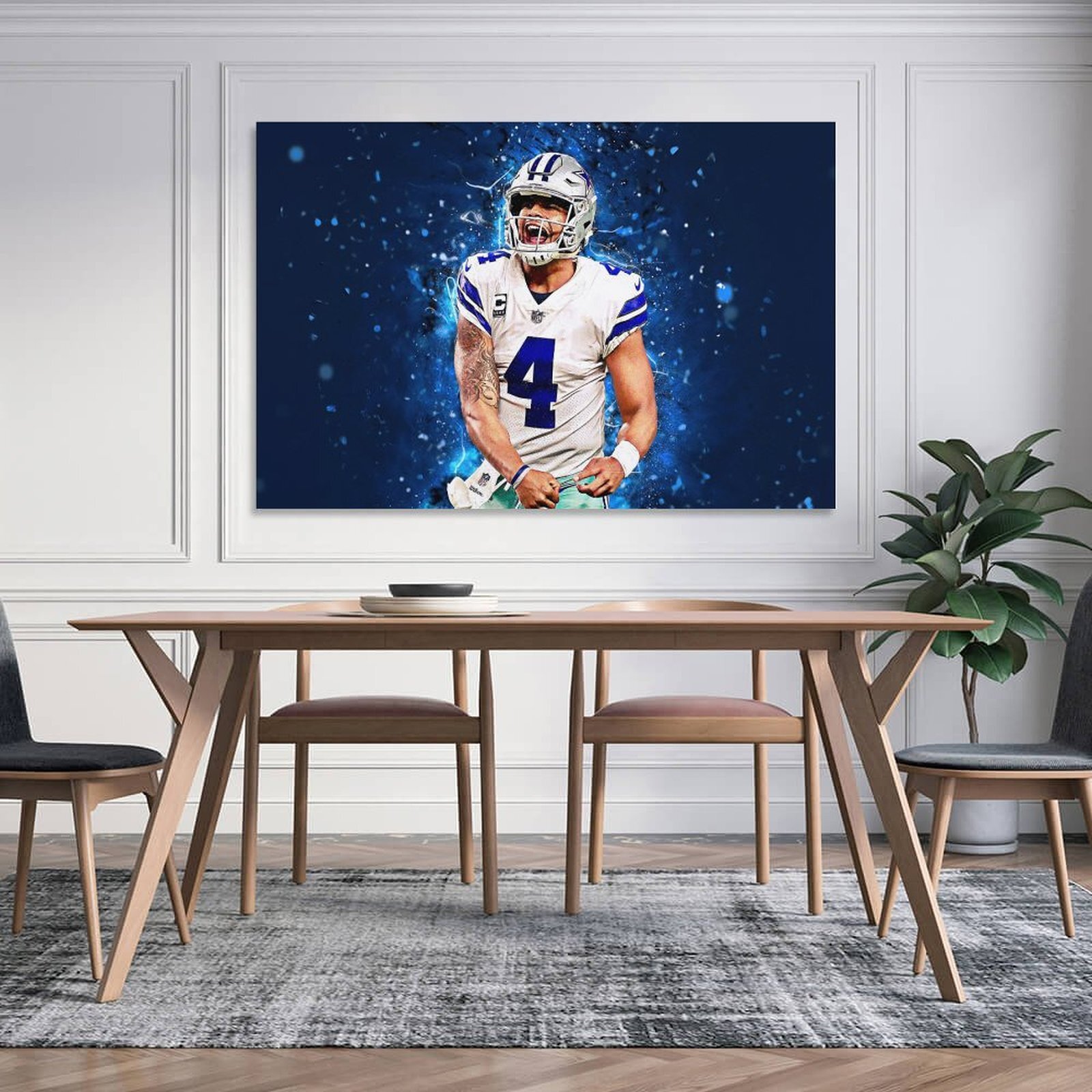Dak Prescott Dallas Cowboys Canvas Art Wall Painting Poster Print Decor ...