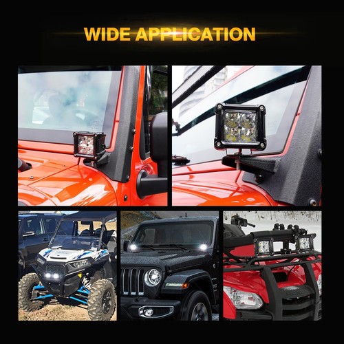 AUXBEAM Pair 3" INCH LED Work Light Pods Offroad Driving Lamp for Toyota Tacoma - Picture 11 of 12