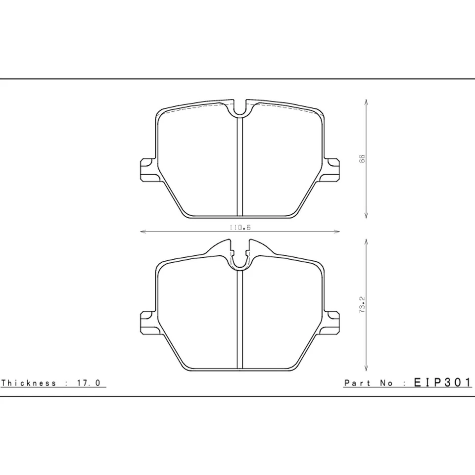 EIP301 Endless Rear MX72 PLUS Performance Racing Brake Pads EIP301-MX72PLUS - Image 2 of 3