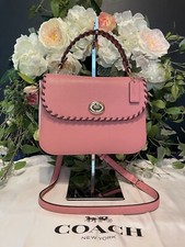   COACH  Top Handle MARLIE Satchel/Crossbody BUBBLEGUM PINK w/Mauve Whipstitch