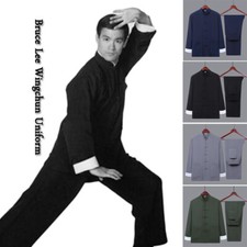 Linen Bruce Lee Martial Arts Wing Chun Uniform Kung Fu Taichi Suit Men Tang Suit