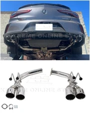 For 21-Up Acura TLX | T-304 Muffler Delete Axle Back 3.5" Quad Tips Exhaust